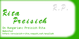 rita preisich business card